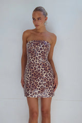 IBIZA MINI DRESS - LEOPARD PRINT