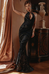 black & gold devore velvet maxi gown