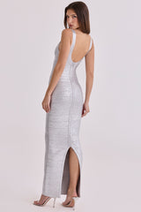 silver bandage maxi dress - limited edition