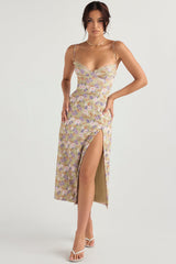 peony print midi sundress