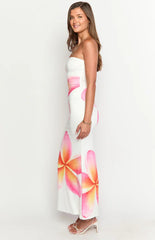 Arizona White Frangipani Maxi Dress