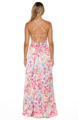 Blaise Multi Floral Satin Maxi Dress