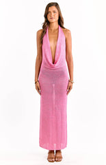 Charlette Pink Knit Maxi Dress