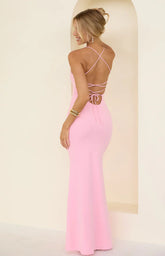 Harriet Pink Crepe Maxi Dress