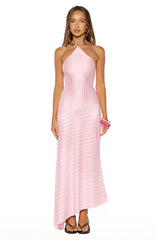 Hendrea Pink Stripe Jersey Midi Dress