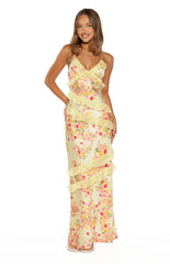 Inara Yellow Bloom Ruffle Maxi - PRE ORDER