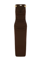 BALIN MIDI DRESS - ESPRESSO