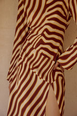 MONTIE SLEEVED MAXI DRESS - MONTIE CHOC