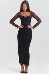 black maxi dress