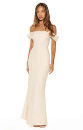 Ella Cream Crepe Formal Maxi Dress