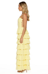 Georgie Yellow Ruffle Maxi Dress