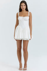 white corset mini dress