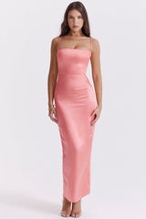 bright peach maxi dress