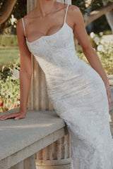 white hand beaded embellished bridal gown