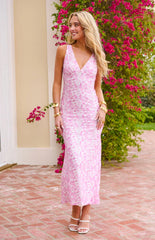 Farida Pink Lace Maxi Dress
