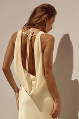 GABRIELLA COWL MAXI DRESS - LEMON