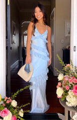 Inara Blue Ruffle Prom Dress