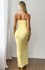 Arizona Yellow Crepe Maxi Dress