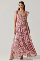 Primrose Floral Strappy Back Maxi Dress