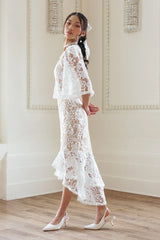 Cecilia Dress in White Lace
