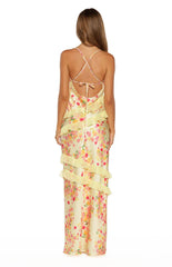 Inara Yellow Bloom Ruffle Maxi  - PRE ORDER