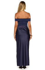 Jamilla Navy Off Shoulder Formal Maxi Dress