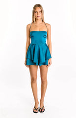 Marleen Teal Tie Back Party Playsuit