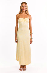 Ely Yellow Lace Maxi Formal Dress