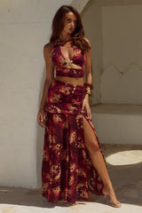 VALLETTA DEEP-V HALTER TOP - ELIANA RED