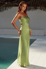 CELESTE STRAPLESS MAXI DRESS - OLIVE