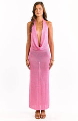 Charlette Pink Knit Maxi Dress